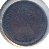 India/British 1862 1/2 pice XF