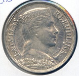 Latvia 1932 silver 5 lati AU better date
