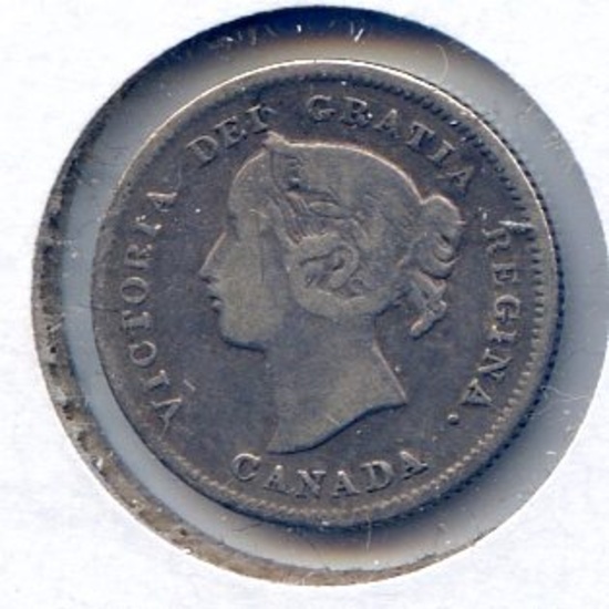 Canada 1899 silver 5 cents F/VF