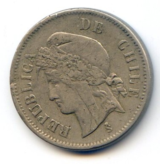 Chile 1874-78 1 centavo, 2 XF pieces