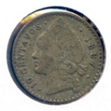 Dominican Republic 1897 silver 10 centavos good VF