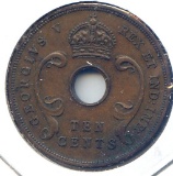 East Africa 1936 10 cents George V XF semi-key date