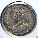 East Africa 1925 silver 1 shilling lustrous AU/UNC
