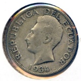Ecuador 1934 silver 1 sucre good VF