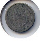 El Salvador 1893 silver 5 centavos XF