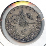 Egypt 1913 silver 5 qirsh about XF
