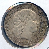Haiti 1895 silver 50 centimes nice XF
