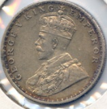 India/British 1917 silver rupee XF/AU