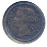 Mauritius 1890-H 1 cent XF details, obverse nicks