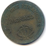 Monaco c. 1925 10 francs brass casino token XF