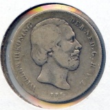 Netherlands 1863 silver 1/2 gulden F+