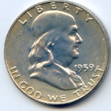 USA 1959 and 1960 PROOF Franklin half dollars