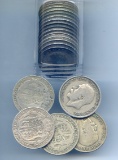 Great Britain 1920-36 silver half crowns, roll of 20 pieces