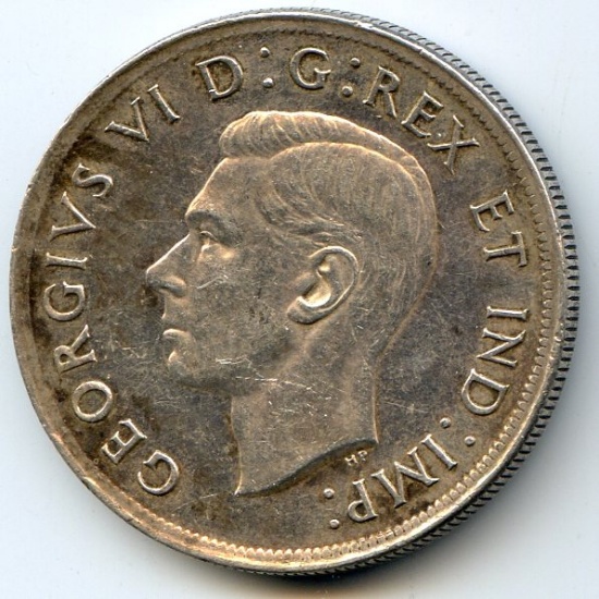 Canada 1939 silver 1 dollar commemorative toned XF/AU