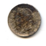 Mauritius 1886 silver 10 cents XF details