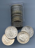 Mexico 1923-44 silver 1 pesos, roll of 20 pieces