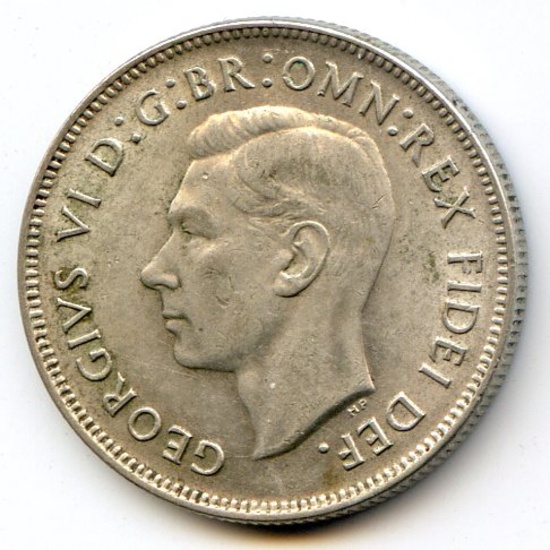 Australia 1951 silver florin 50th Year Jubilee AU