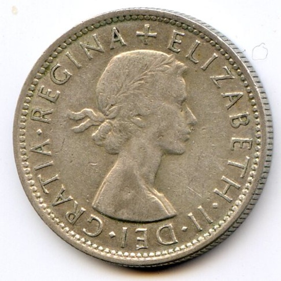 Australia 1954-63 silver florins, 9 pieces XF to BU