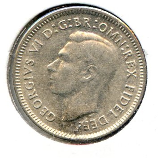 Australia 1952 silver sixpence XF KEY DATE