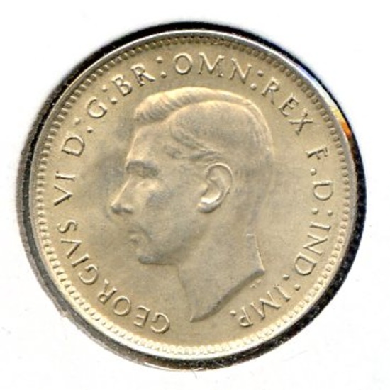 Australia 1939 silver sixpence lustrous AU/UNC KEY DATE