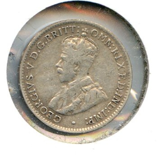 Australia 1915 silver threepence aVF KEY DATE