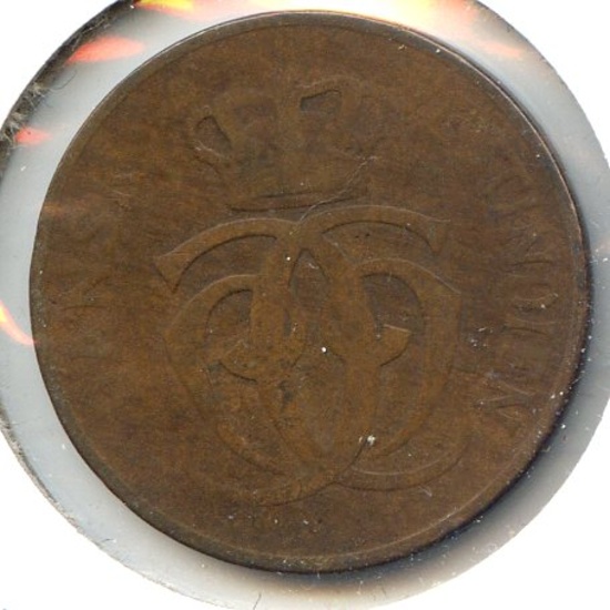Danish West Indies 1905 2 cents/10 bits VG