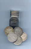 Netherlands and Antilles 1920s-60s silver gulden, roll of 20 pieces
