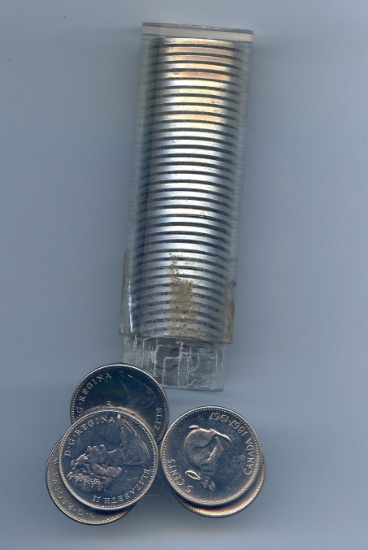 Canada 1967 5 cents roll of 40 BU pieces