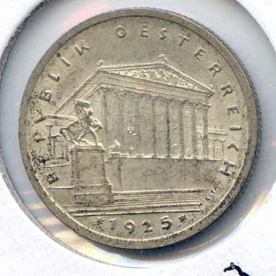Austria 1925 silver 1 schilling UNC