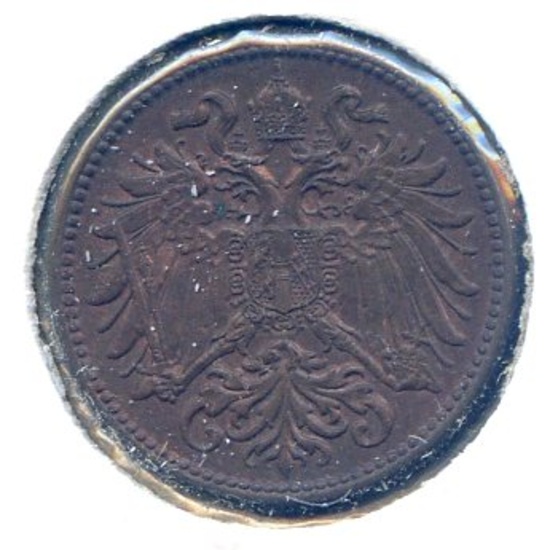Austria 1908 and 1910 2 heller, 2 UNC pieces