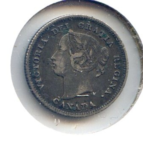 Canada 1899 silver 5 cents good VF