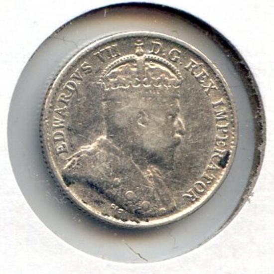 Canada 1902-H silver 5 cents about VF