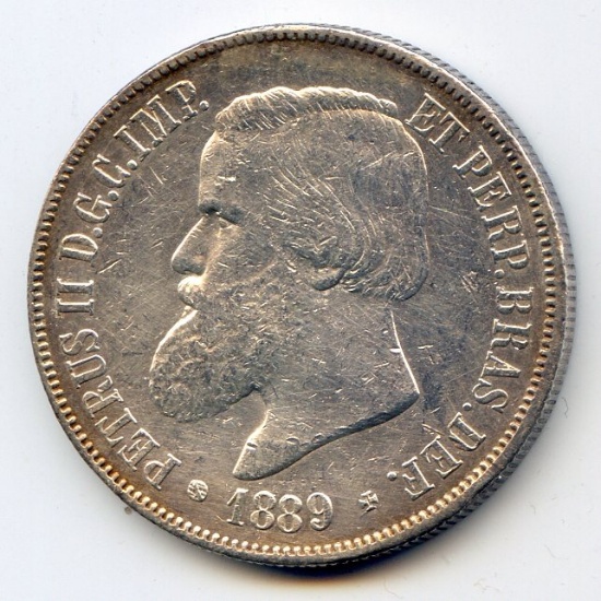 Brazil 1889 silver 2000 reis XF/AU