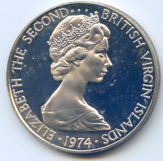 British Virgin Islands 1974 silver 1 dollar PROOF