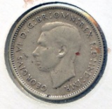 Australia 1939-43 sterlimg silver sixpence, 5 avg circ pieces