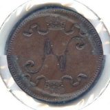 Finland 1911 1 penni and 5 pennia, 2 XF pieces
