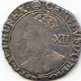 Great Britain c. 1644 silver shilling about F