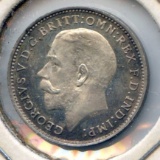 Great Britain 1923 silver 3 pence choice BU prooflike SCARCE