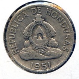 Honduras 1951 and 1953 silver minors, 2 VF/XF pieces