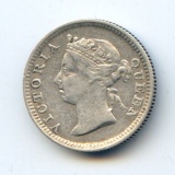 Hong Kong 1895 silver 5 cents good VF