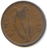 Ireland 1940 1 penny XF SCARCE