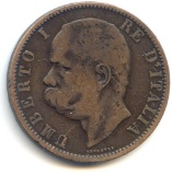 Italy 1894-BI 10 centesimi VF