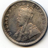 India/British 1918 silver 1/4 rupee VF