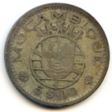 Mozambique 1960 silver 5 escudos VF