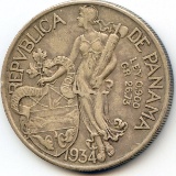 Panama 1934 silver 1 balboa about XF