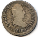 Peru 1818 silver 2 reales VG