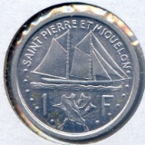 St. Pierre and Miquelon 1948 1 franc UNC