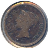 Straits Settlements 1845 1/4 cent VF