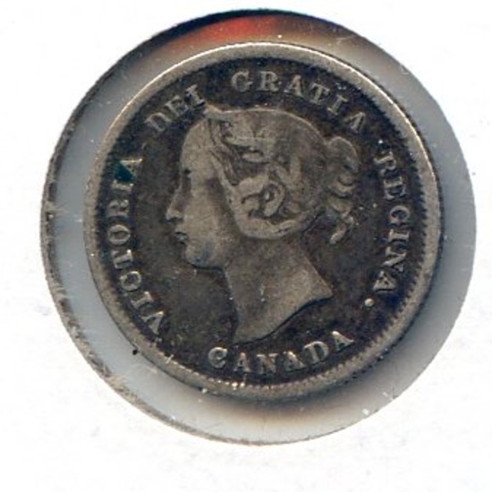 Canada 1872-H silver 5 cents VF
