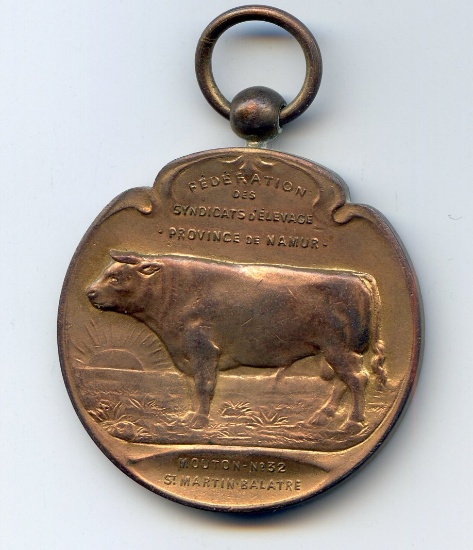 Belgium/Namur 1911 bronze bull-breeding medal AU